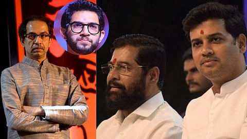 Uddhav Thackeray, Shrikant Shinde and Eknath Shinde