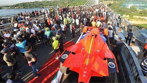 Mahindra car unveiled in Hyderabad first ever Formula E Prix race in India