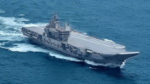 Indigenous aircraft carrier INS Vikrant in Mumbai