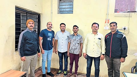 Bhadrakali crime investigation team personnel with the suspect