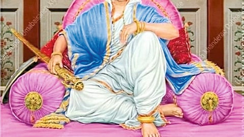 Umabai Khanderao Dabhade oil painting