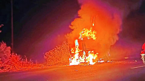 A four-wheeler found in a fire.