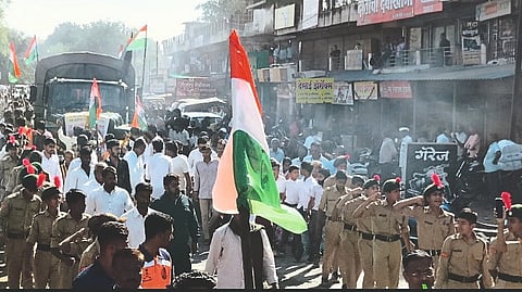 Funeral procession of Jawan Janardhan Dhomse