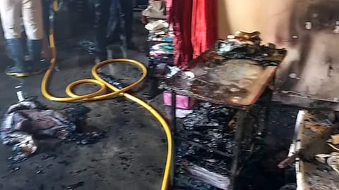 fire due to gas leak
