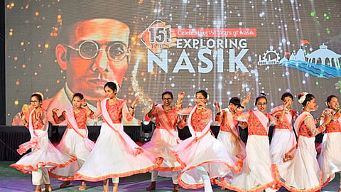 Nashik: Students recounting 151 years of Nashik's history through dance at the 'Espalier' Experimental School's Annual Symposium on Friday