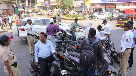 Helmet Compulsion Drive by Police in Nashik City
