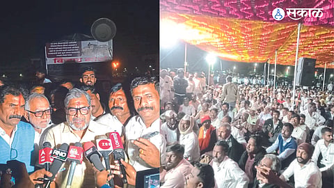 Raju Shetty of Swabhimani Sangathan announcing the withdrawal of Birhad Morcha movement & The farmers who participated in the Birhad Morcha protest staged a police drill on the ground.