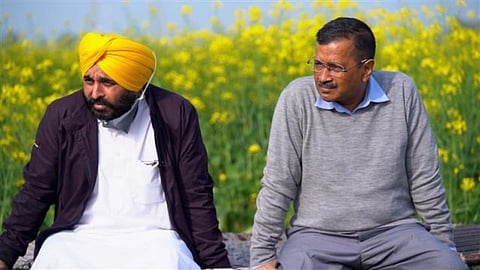 Bhagwant Mann and Arvind Kejriwal