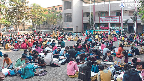 Students of MVP-run Jijamata Girls High School and Divine English Medium School engaged in painting at the centre.