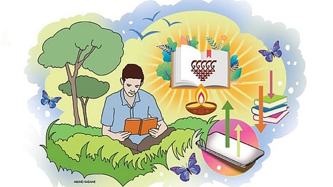 reading books
