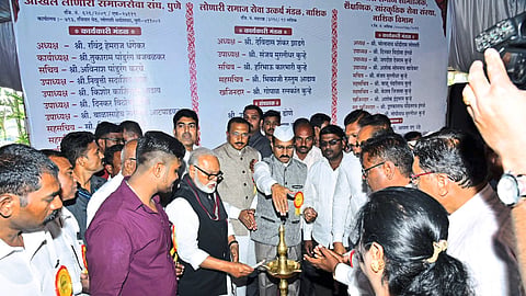 Former Deputy Chief Minister Chhagan Bhujbal inaugurating a gathering organized by Lonari Samaj Seva Sangh at Shewanta Lawns.