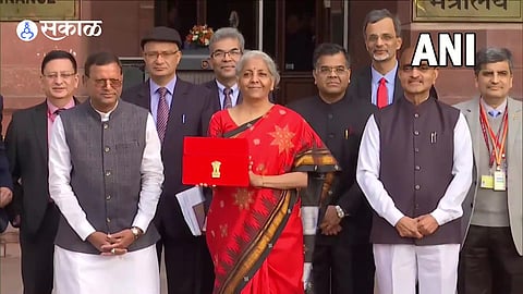 FM Nirmala Sitharaman dons bright red saree for Union Budget 2023
