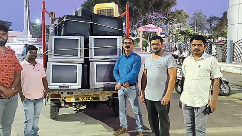 After collecting e-waste, Kshatriya Electronics donated thirty TVs, nearly five hundred kg of e-waste