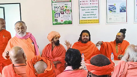 A meeting of Sadhus and Mahants of Dashnami Akhara was held on Wednesday at Niranjani Akhara.