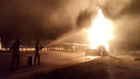 Fire at accident