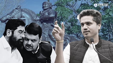 rohit pawar urge to shinde bjp govt over Chhatrapati Shivaji Maharaj statue stolen in America