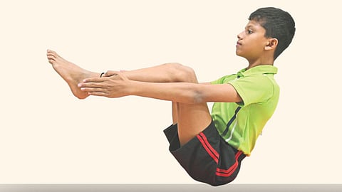 Swasthyam 2023 Naukasana strengthens abdominal muscles and is useful digestion health