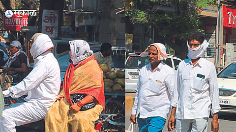Citizens are going out by tying handkerchiefs on their heads and faces while going out