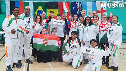 Devisha and Tanishka with team india & hungary