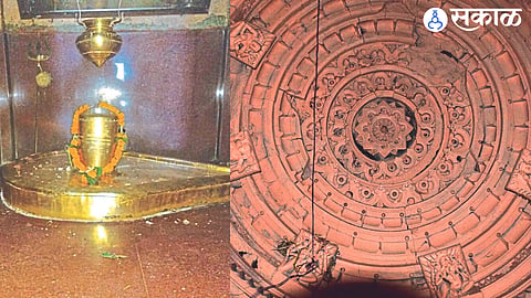 Shivlinga in Gondeshwar temple here. The second photo shows the cracks in the core of the temple.
