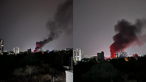 fire broke out in a paint factory at dhayari in Pune Five to six cylinders exploded