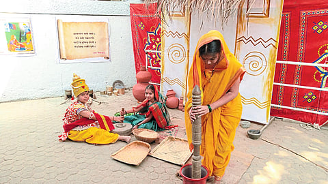 An event enacted in the saint gathering held on the occasion of Amlaki Ekadashi in Dr Avinash Acharya Vidyalaya.
