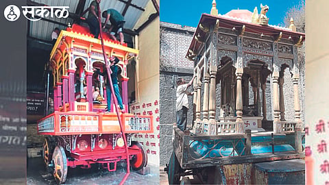 Along with Shriram Ratha, Garuda Ratha is undergoing renovation.
