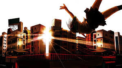 boy Falling on Building