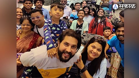 Namrata Sambherao shared post about She is going to America with vishakha subhedar prasad khandekar pandharinath kamble for play drama kurrr