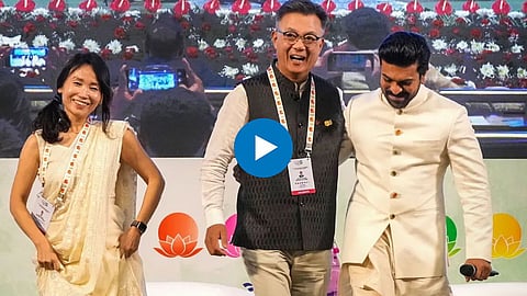 Ram Charan at G - 20, ram charan, rrr, ram charan g 20 dance