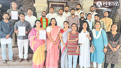 Activists of Sakal Hindu organization showing the demand for tax exemption of the film 'The Kerala Story'