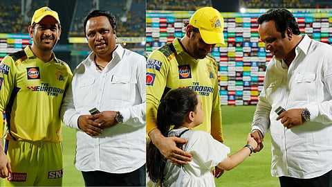 MS Dhoni daughter ziva hugged father greeted BJP leader Ashish Shelar video goes viral IPL 2023 GT vs CSK
