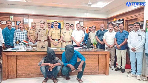 Shirpur: Police Inspector A along with the seized material and the suspect. S. Agarkar and Associates.
