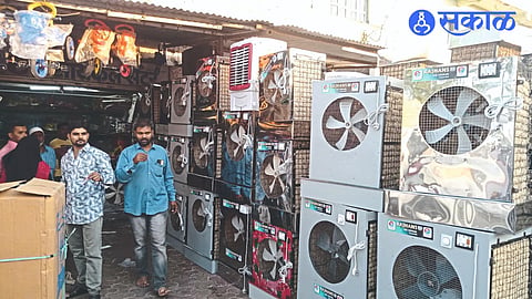 Iron coolers for sale in a shop near the new bus stand in Malegaon...