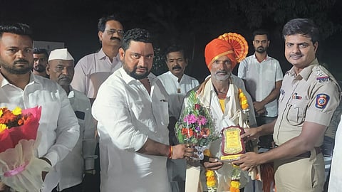 Farmer Sanjay Matale Honored Gorhe Khurd Demand for President Award pune