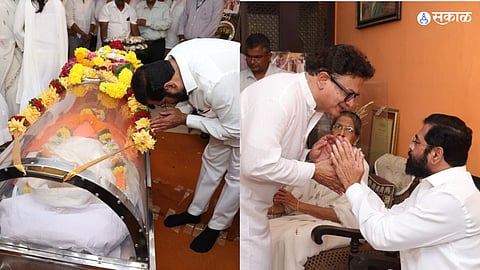 CM eknath shinde visit Sulochana latkar house for pay last respect