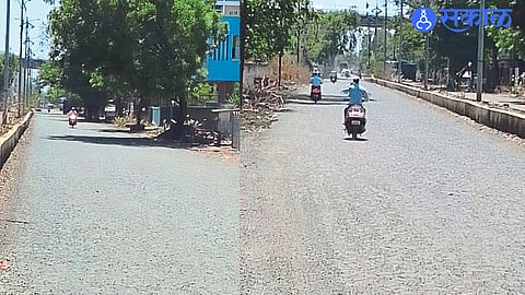 Gravel road leading from Dudh Federation to railway station.