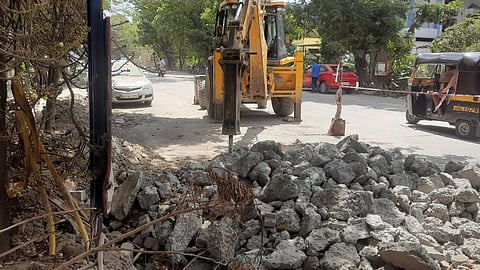 Mumbai New cement concrete road dug Leakage occurred chemical channel midc
