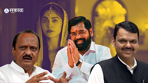 NCP Ajit Pawar Devendra Fadnavis Eknath Shinde on same stage with the kerala story actress adah sharma rak94