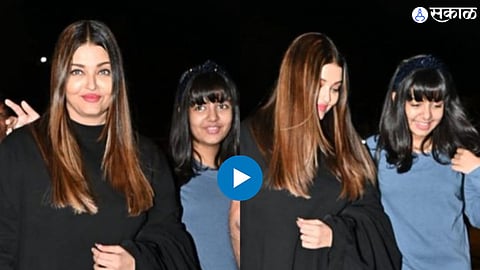 aaradhya aishwarya rai bachchan spot at mumbai airport both going to paris fashion week