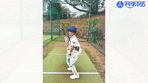 Durva Bhamre from Khuntewadi taking cricket lessons in South Africa.