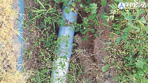 A pipeline laid near a water treatment plant.