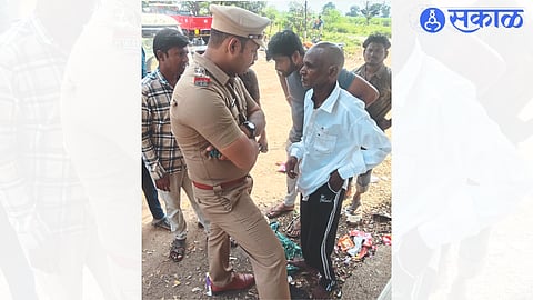 Assistant Police Inspector Sunil Patil and Tarun along with the psychiatric patient.