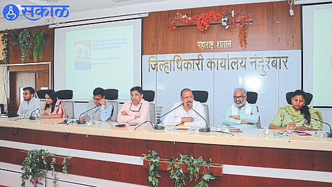 Dr. while guiding the review meeting of Bambulagwad campaign organized under MNREGA in Collectorate office. Vijayakumar Gavit