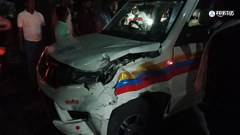 karad dhebewadi accident police vehicle hit 4 persons one killed 3 injured satara