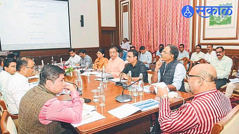 Minister Gulabrao Patil giving instructions in the review meeting regarding the work of water supply schemes.