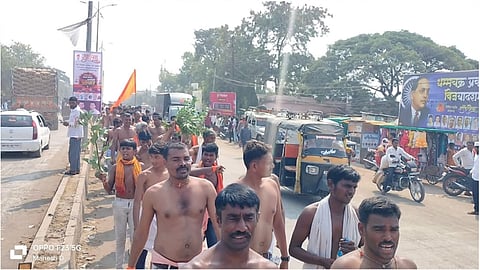Maratha Reservation agitation pachegav to jintur Walking half naked