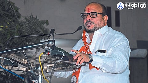Guardian Minister Gulabrao Patil speaking