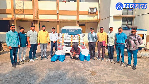 Police team present with seized Gutkha stock.
