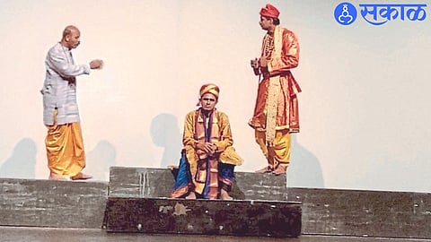 A scene from the play 'Vithala' performed in the Sunday morning session of the State Drama Competition.
